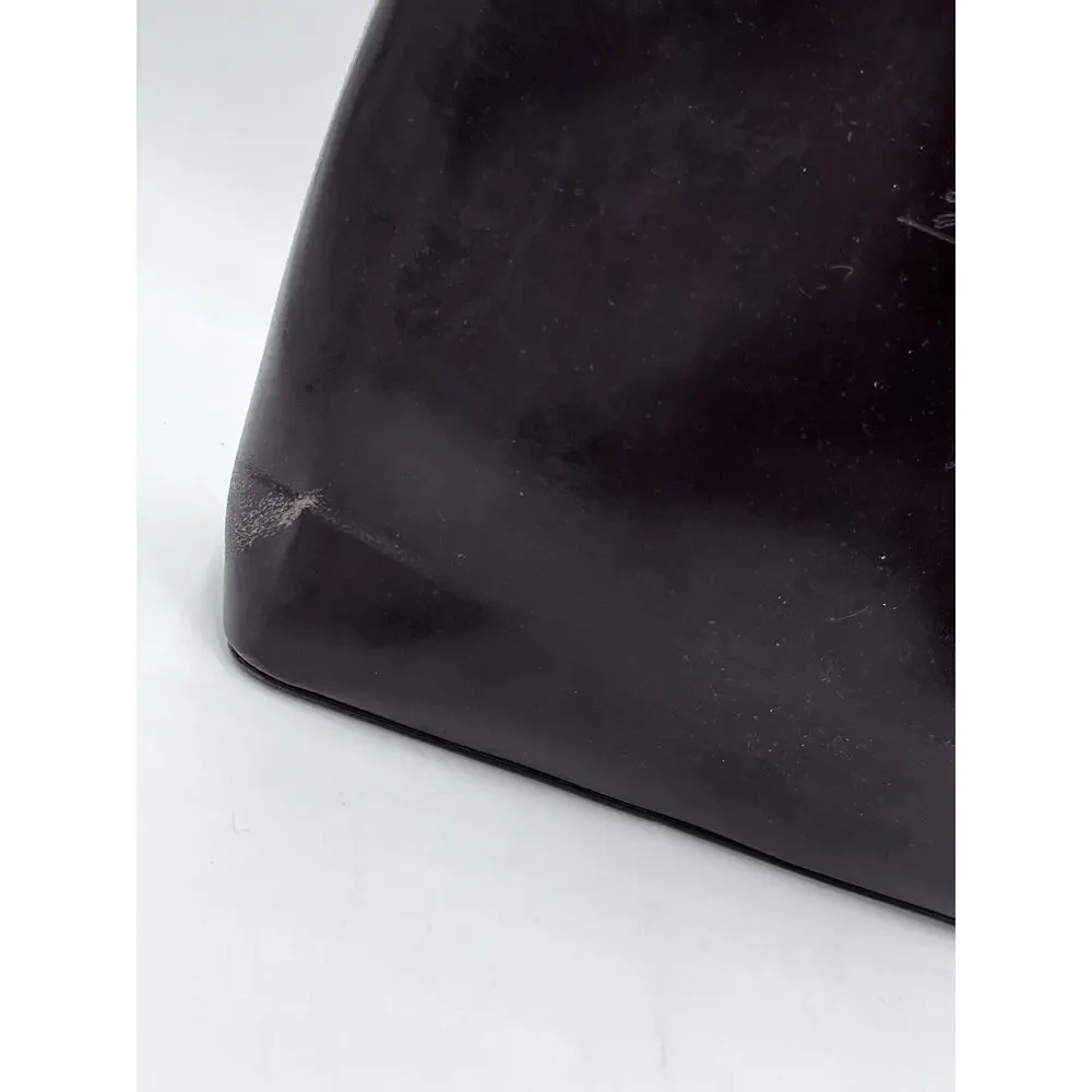 Longchamp Vintage Women's Brown‎ Leather Purple Lining Top Handle Shoulder Bag